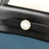 エルメス HERMES エールバッグジップPM K刻 ブルーオセアン/ブラック シルバー金具 トワル/ハンター レディース ハンドバッグ