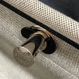 エルメス HERMES エールバッグジップミニ K刻 ブラック×アイボリー シルバー金具 トワル ハンター レディース ショルダーバッグ