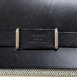 エルメス HERMES エールバッグジップミニ K刻 ブラック×アイボリー シルバー金具 トワル ハンター レディース ショルダーバッグ