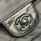 シャネル CHANEL ニュートラベルラインフラップバッグ A15316 ブラック ナイロンジャガード レディース ショルダーバッグ