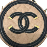 シャネル CHANEL CCフィリグリーチェーンポシェット AP0365 ベージュ・ブラック キャビア レディース ショルダーバッグ