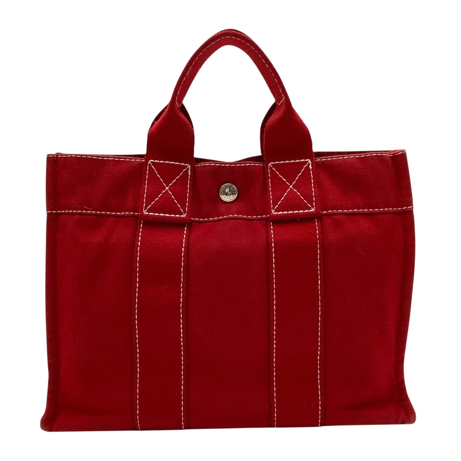 エルメス HERMES フールトゥトートPM レッド トワル レディース