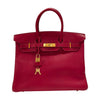 エルメス HERMES バーキン35 □G刻 ルージュカザック ゴールド金具 シェーブル レディース ハンドバッグ