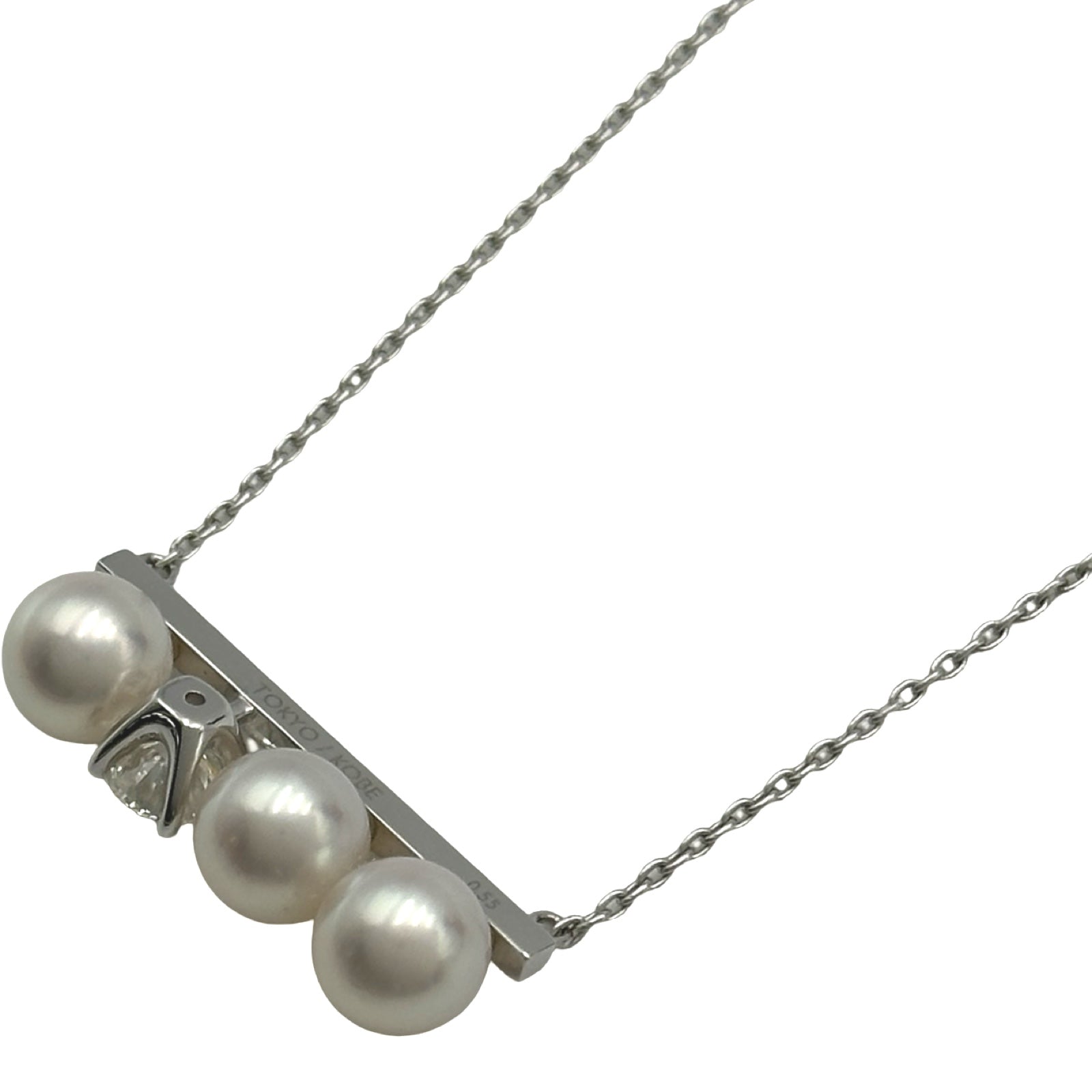 タサキ TASAKI バランスダイヤモンド ソロネックレス ホワイトゴールド