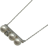 タサキ TASAKI バランスダイヤモンド ソロネックレス ホワイトゴールド K18WG パール ジュエリー