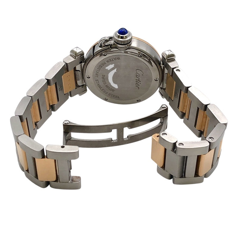 カルティエ Cartier パシャ　ドゥ　カルティエ W2PA0007 ホワイト ピンクゴールド/ステンレススチール レディース 腕時計 カルティエ Cartier パシャ ドゥ カルティエ W2PA0007 ホワイト ピンク