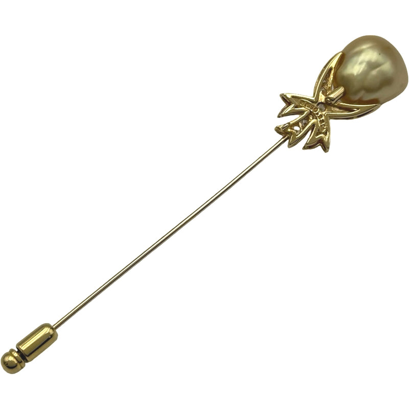 ミキモト MIKIMOTO ピンブローチ ゴールド K18/ダイヤモンド/留め具GP