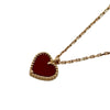 ヴァンクリーフ＆アーペル Van Cleef & Arpels スウィート アルハンブラ ハート ネックレス ピンクゴールド Au750 カーネリアン ジュエリー