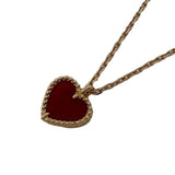 ヴァンクリーフ＆アーペル Van Cleef & Arpels スウィート アルハンブラ ハート ネックレス ピンクゴールド Au750 カーネリアン ジュエリー