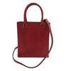 プラダ PRADA トライアングルミニトートバッグ 1BA333 レッド シルバー金具 ソフトカーフ レディース ショルダーバッグ