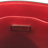 プラダ PRADA トライアングルミニトートバッグ 1BA333 レッド シルバー金具 ソフトカーフ レディース ショルダーバッグ