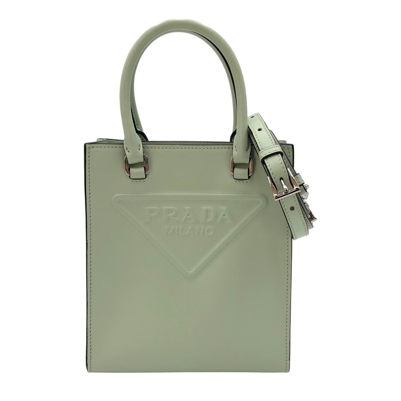 プラダ PRADA トライアングルミニトートバッグ 1BA333 ミントグリーン