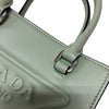 プラダ PRADA トライアングルミニトートバッグ 1BA333 ミントグリーン シルバー金具 ソフトカーフ レディース ショルダーバッグ