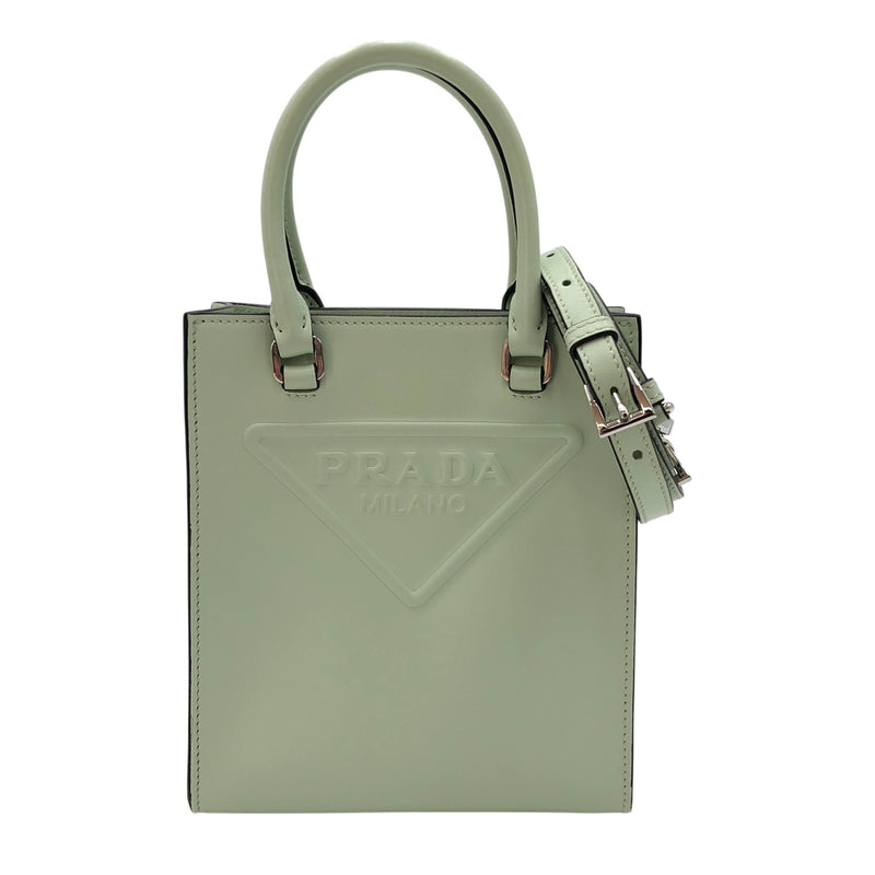 プラダ PRADA トライアングルミニトートバッグ 1BA333 ミントグリーン