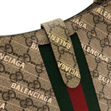 グッチ GUCCI ジャッキー1961 2WAY バレンシアガコラボ 636706 ベージュ ゴールド金具 GGスプリームキャンバス/レザー レディース トートバッグ