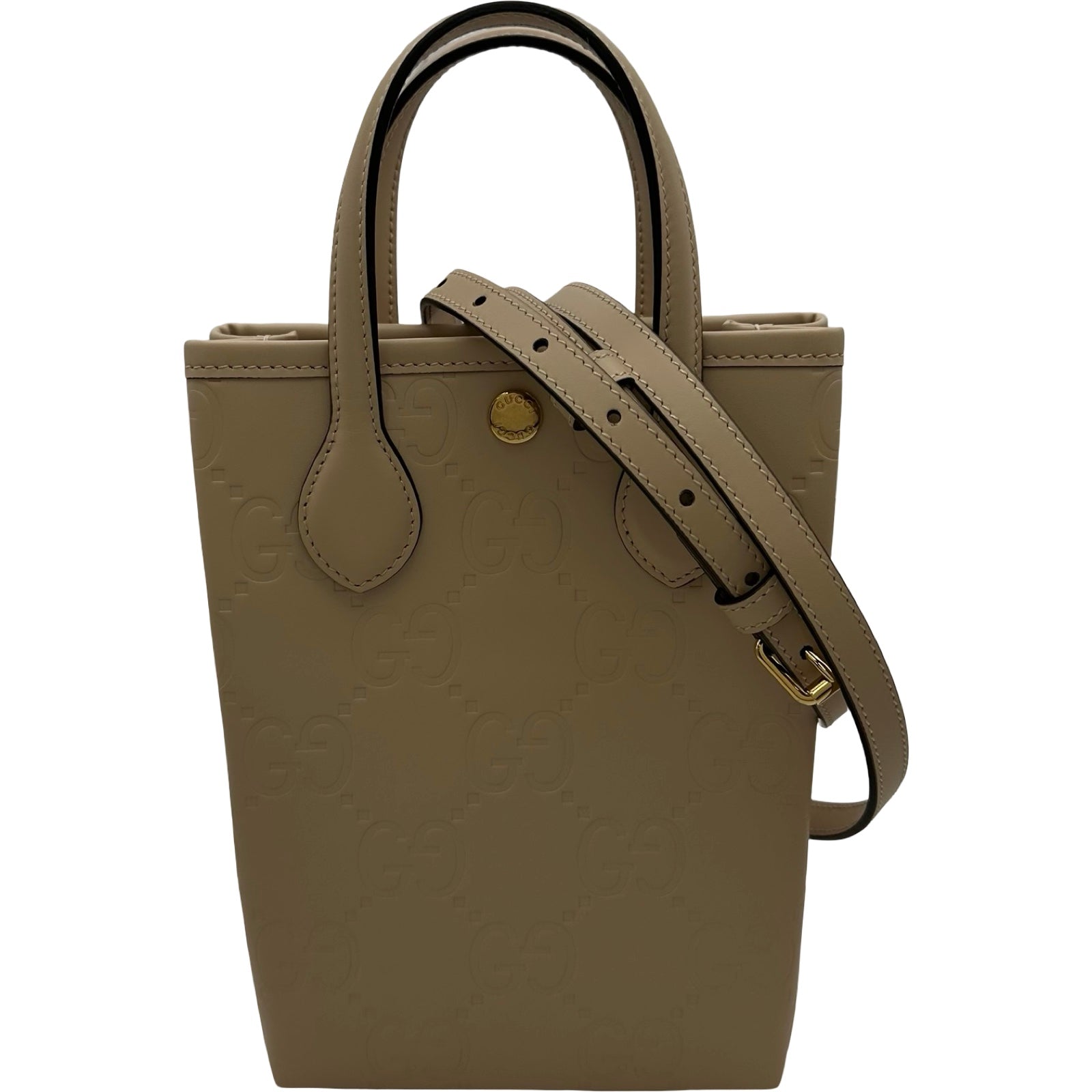 グッチ GUCCI GGスーパーミニバッグ 790133 ベージュ レザー
