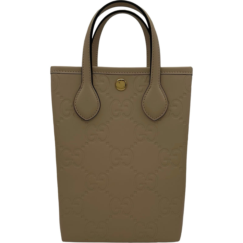 GUCCI GGパターン ハンドバッグ ベージュ グッチ GUCCI GGスーパーミニバッグ 790133 ベージュ レザー