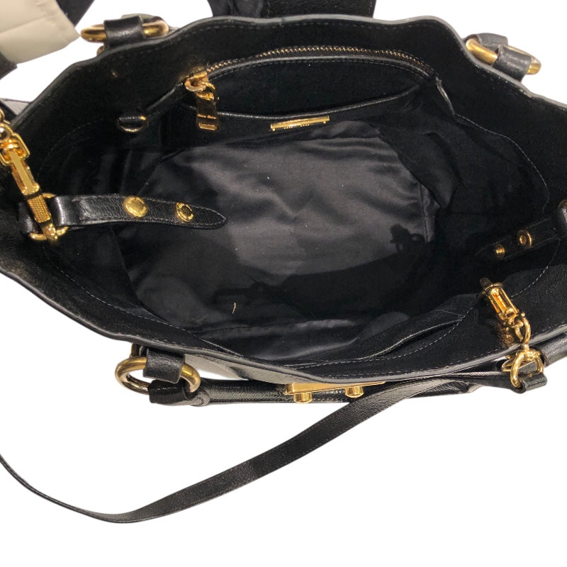 ミュウミュウ miu miu マドラスハンドバッグ ブラック レザー
