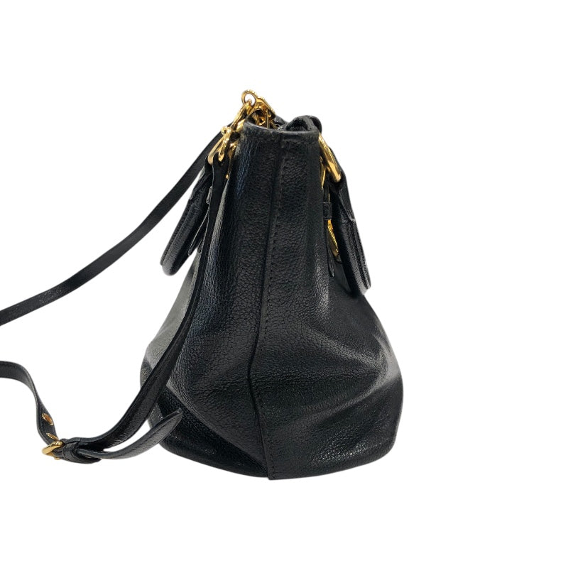 ミュウミュウ miu miu マドラスハンドバッグ ブラック レザー