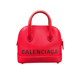 バレンシアガ BALENCIAGA ヴィルトップハンドルXXS 525050 レッド レザー レディース ハンドバッグ