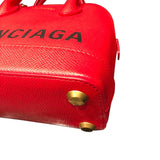 バレンシアガ BALENCIAGA ヴィルトップハンドルXXS 525050 レッド レザー レディース ハンドバッグ