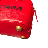 バレンシアガ BALENCIAGA ヴィルトップハンドルXXS 525050 レッド レザー レディース ハンドバッグ