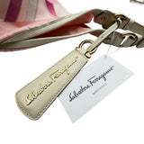 サルヴァトーレ・フェラガモ Salvatore Ferragamo トートバッグ EX-21 C468 ピンク/ホワイト シルク/レザー レディース トートバッグ
