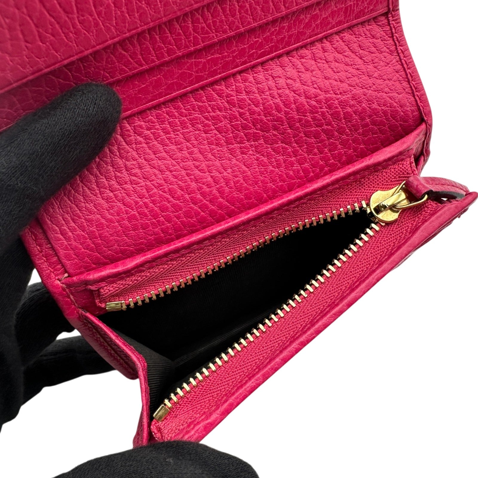 グッチ GUCCI ダブルGカードケースウォレット 456126 ピンク レザー