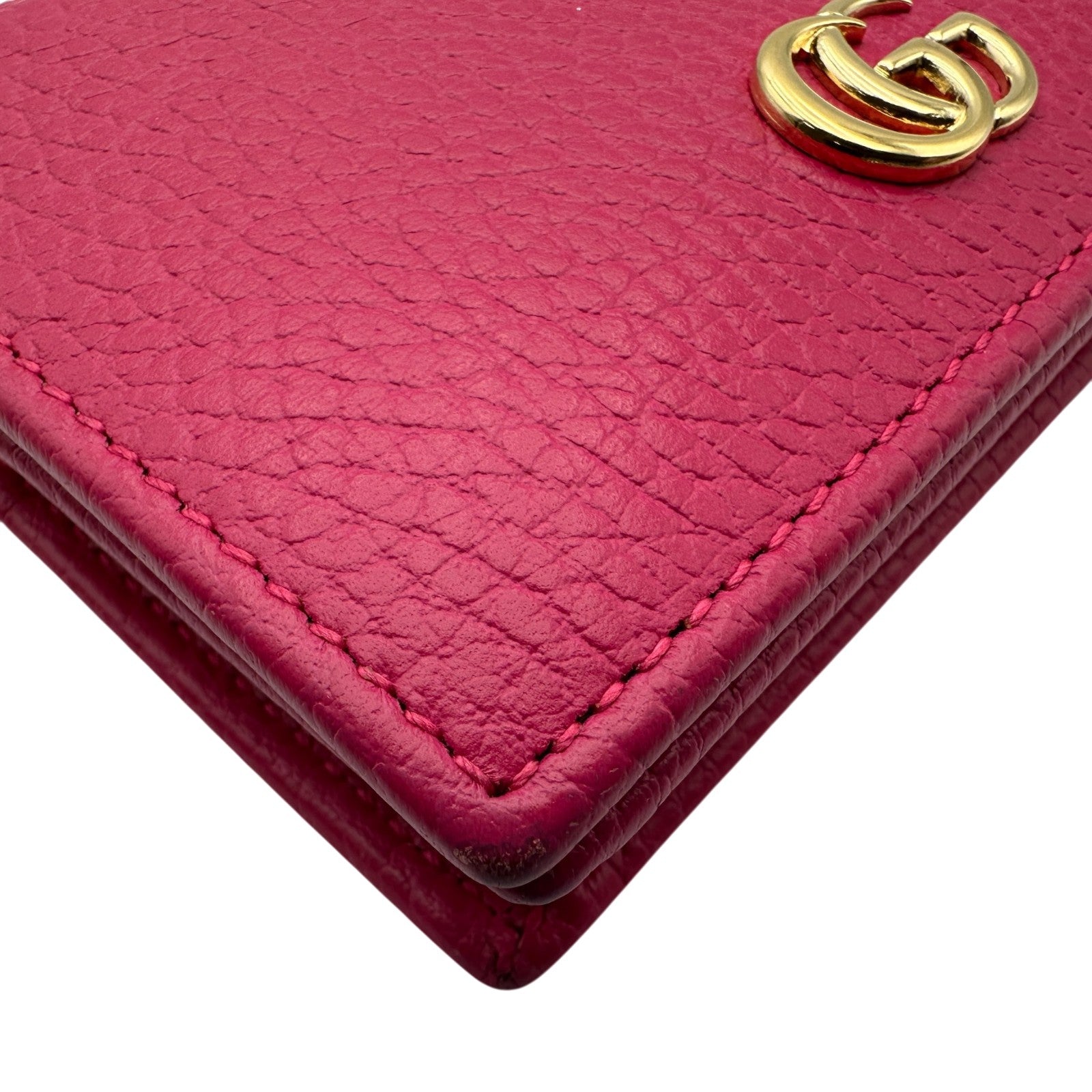 グッチ GUCCI ダブルGカードケースウォレット 456126 ピンク レザー レディース 二つ折り財布 グッチ GUCCI ダブルGカードケースウォレット 456126 ピンク レザー
