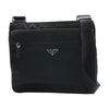 プラダ PRADA ナイロンショルダーバッグ ブラック シルバー金具 ナイロン/レザー メンズ ショルダーバッグ