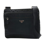 プラダ PRADA ナイロンショルダーバッグ ブラック シルバー金具 ナイロン/レザー メンズ ショルダーバッグ