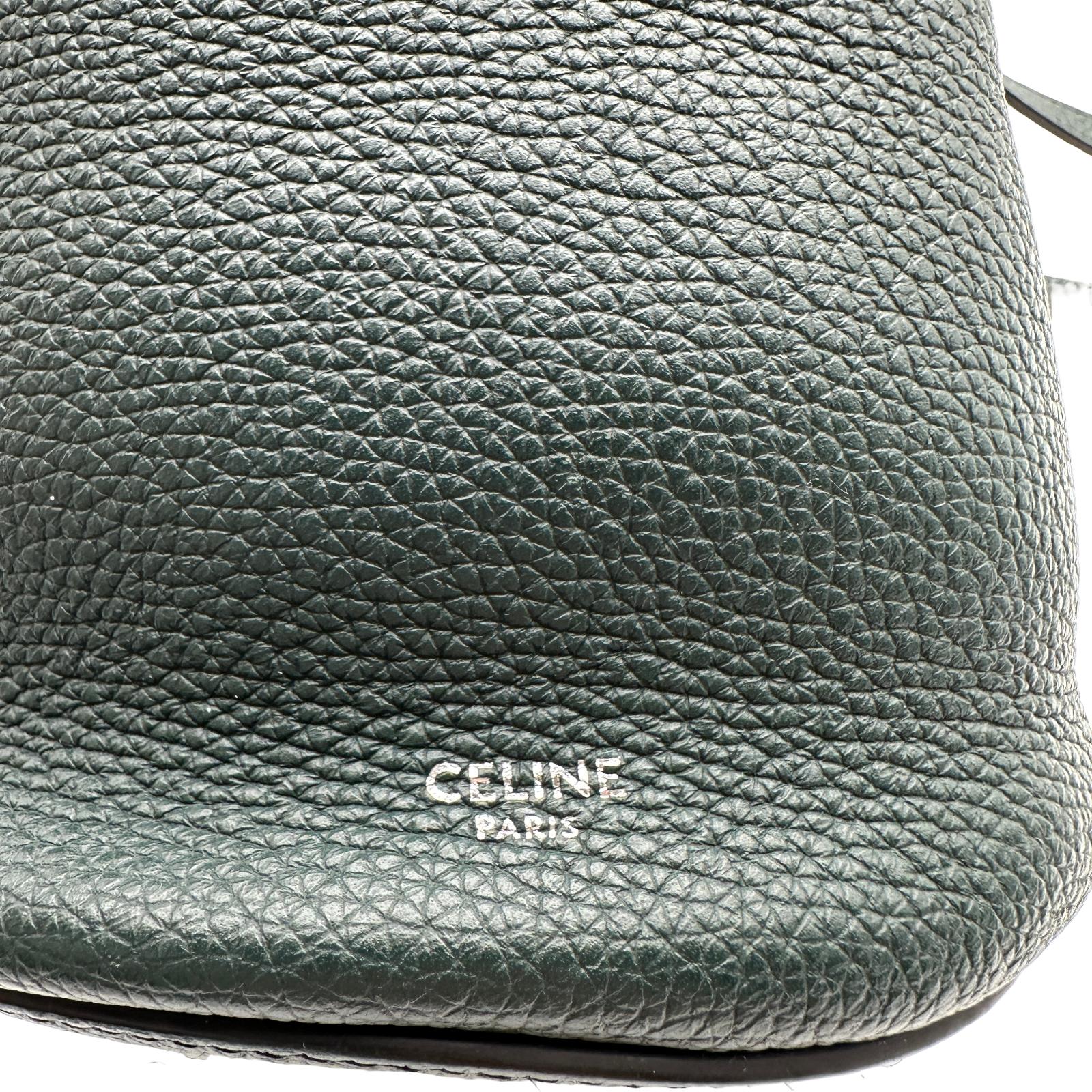 セリーヌ CELINE ビッグバッグバケット ナノ 187243 グリーン ドラムド 
