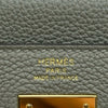 エルメス HERMES ケリー28 内縫い W刻 ブルーグラシエ ゴールド金具 トゴ レディース ショルダーバッグ