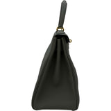 エルメス HERMES ケリー28 内縫い W刻 ブルーグラシエ ゴールド金具 トゴ レディース ショルダーバッグ
