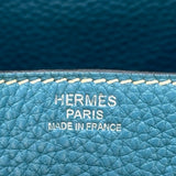 エルメス HERMES リンディ30 □Q刻 ブルージーン シルバー金具 トリヨン レディース ショルダーバッグ