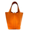 エルメス HERMES ピコタンロックPM U刻 オレンジ シルバー金具 トリヨン レディース ハンドバッグ