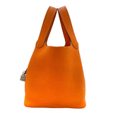 エルメス HERMES ピコタンロックPM U刻 オレンジ シルバー金具 トリヨン レディース ハンドバッグ