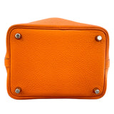 エルメス HERMES ピコタンロックPM U刻 オレンジ シルバー金具 トリヨン レディース ハンドバッグ