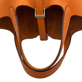 エルメス HERMES ピコタンロックPM U刻 オレンジ シルバー金具 トリヨン レディース ハンドバッグ