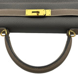 エルメス HERMES ケリー28 外縫い パーソナルオーダー C刻 エタン/エトゥープ ゴールド金具 トゴ レディース ハンドバッグ
