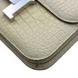 エルメス HERMES コンスタンス3 ミニ B刻 ヴァニラ シルバー金具 アリゲーターマット レディース ショルダーバッグ