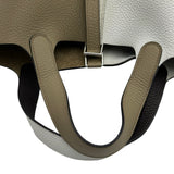 エルメス HERMES ピコタンロックPM トリコロール W刻 ニューグリペール/ベージュマルファー/マカサー シルバー金具 トリヨン レディース ハンドバッグ