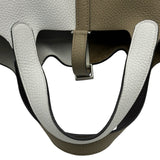 エルメス HERMES ピコタンロックPM トリコロール W刻 ニューグリペール/ベージュマルファー/マカサー シルバー金具 トリヨン レディース ハンドバッグ