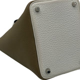 エルメス HERMES ピコタンロックPM トリコロール W刻 ニューグリペール/ベージュマルファー/マカサー シルバー金具 トリヨン レディース ハンドバッグ