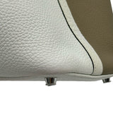 エルメス HERMES ピコタンロックPM トリコロール W刻 ニューグリペール/ベージュマルファー/マカサー シルバー金具 トリヨン レディース ハンドバッグ