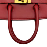 エルメス HERMES オータクロア32 〇Z刻 ルージュヴィフ ゴールド金具 ボックスカーフ レディース ハンドバッグ