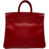 エルメス HERMES オータクロア32 〇Z刻 ルージュヴィフ ゴールド金具 ボックスカーフ レディース ハンドバッグ
