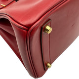 エルメス HERMES オータクロア32 〇Z刻 ルージュヴィフ ゴールド金具 ボックスカーフ レディース ハンドバッグ