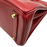エルメス HERMES オータクロア32 〇Z刻 ルージュヴィフ ゴールド金具 ボックスカーフ レディース ハンドバッグ