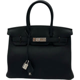 エルメス HERMES バーキン30 W刻 ブラック シルバー金具 トゴ レディース ハンドバッグ